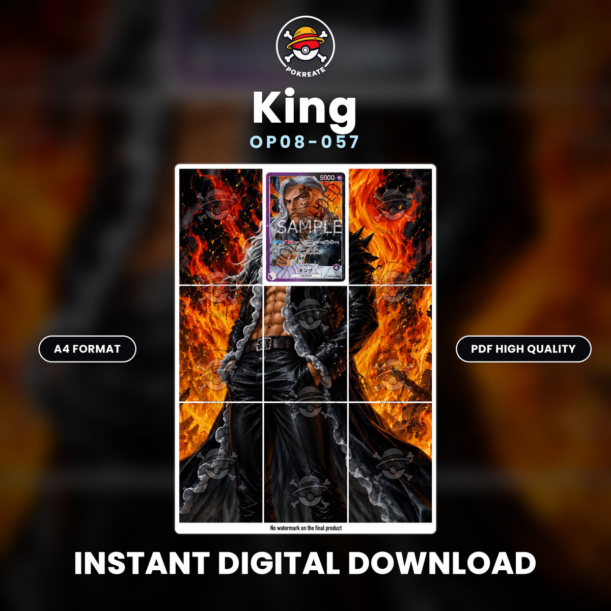 Printable Extended Artwork • One Piece • King OP08-057