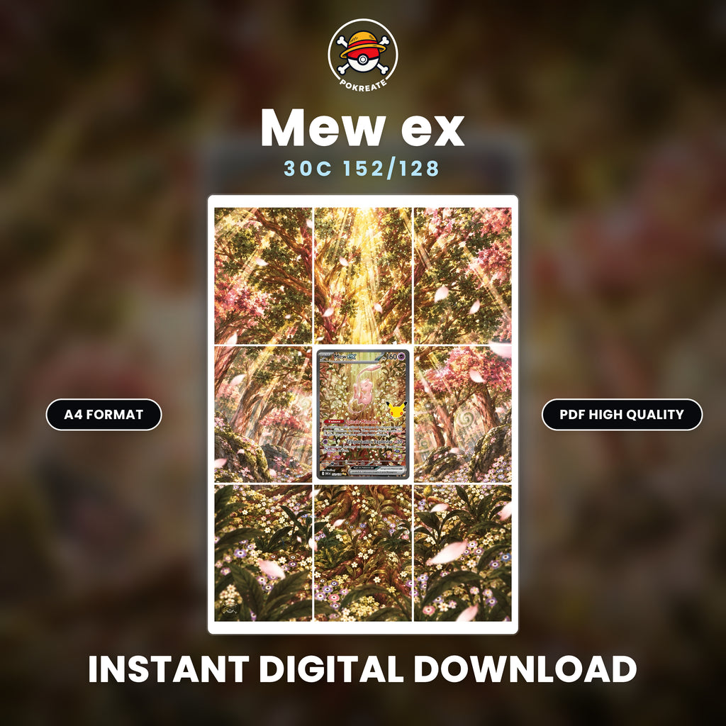 Printable Extended Artwork • Pokémon • Mew Alt. 152/128 - 30th Anniversary