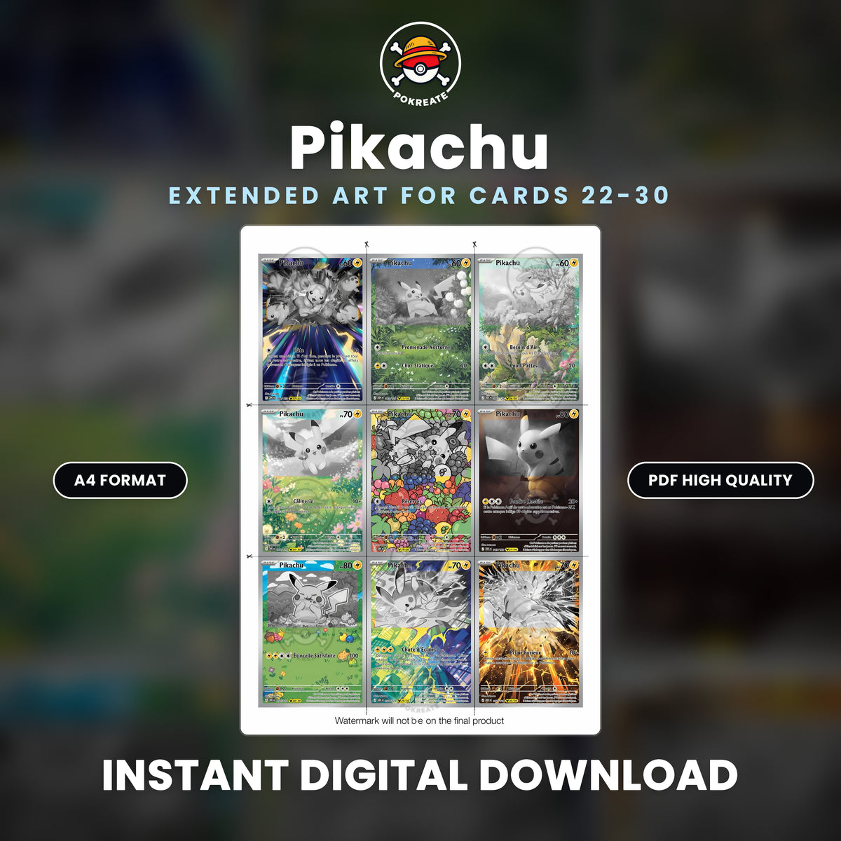 Printable Extended Artwork • Magic TG • Pack x5 - Basic Lands FRA (Copy)