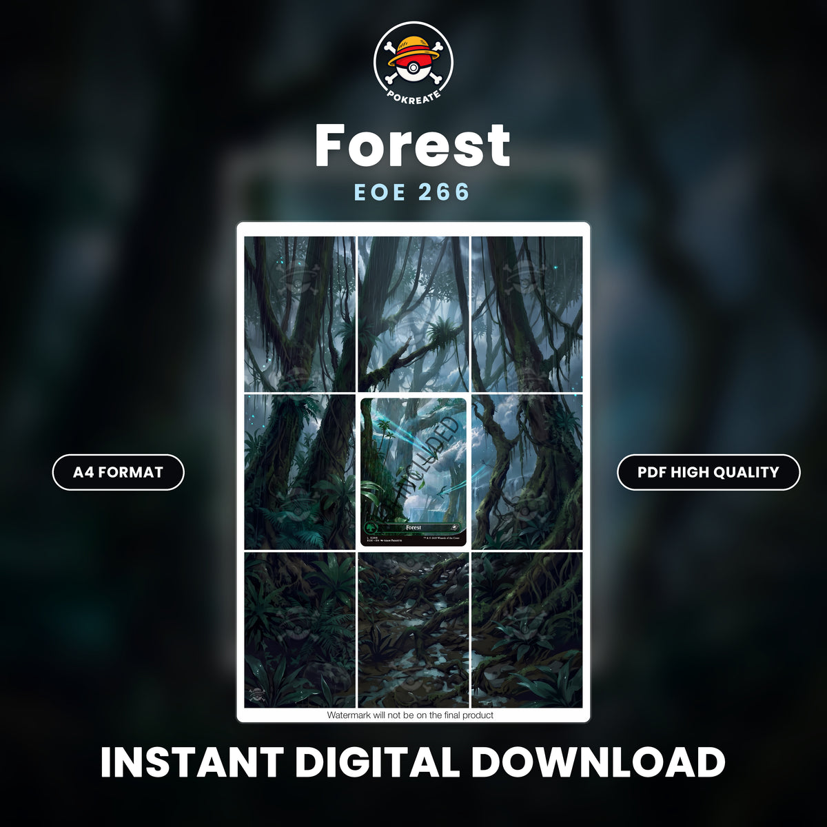 Printable Extended Artwork • Magic TG • Pack x5 - Basic Lands EOE