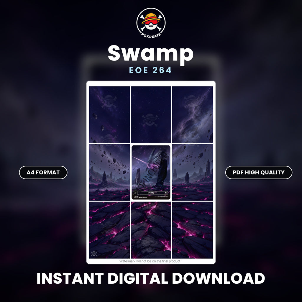 Printable Extended Artwork • Magic TG • Pack x5 - Basic Lands EOE