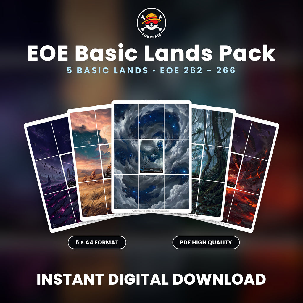 Printable Extended Artwork • Magic TG • Pack x5 - Basic Lands EOE